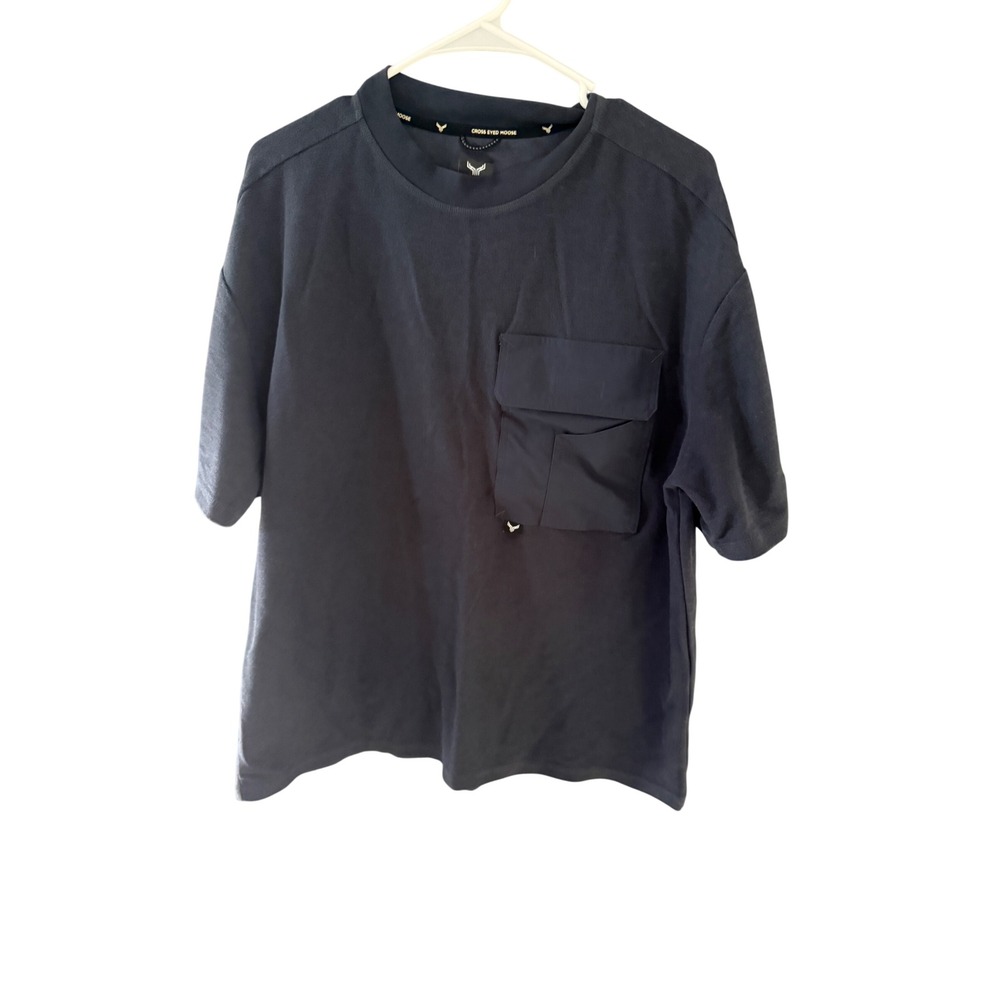 Cross Eyed Moose Mens Navy Blue Utility Pocket T-Shirt L Short Sleeve Cotton